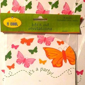 Set of 9 packs of 8 count Fold & Seal invites with clear seal